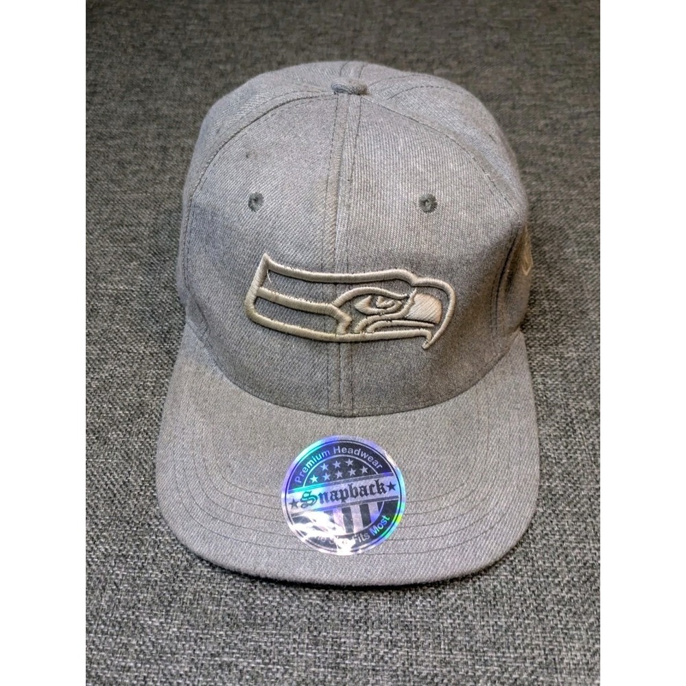 Seattle Seahawks NFL Gray Snapback Hat Eagle Logo Adjustable Football Cap OS